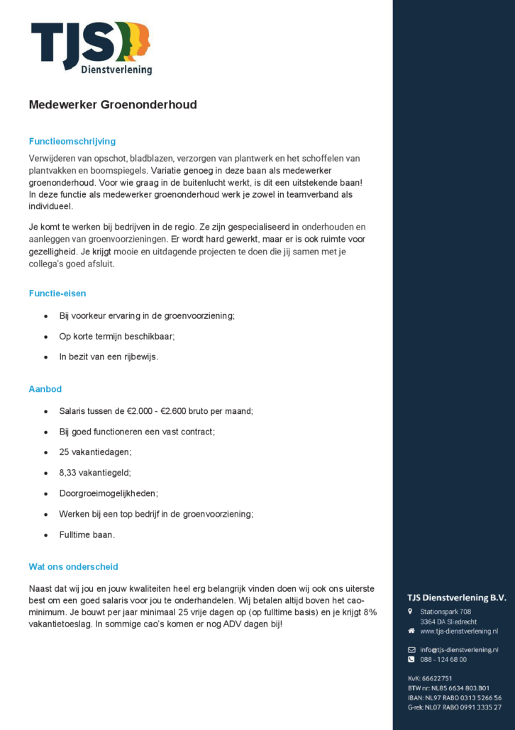 Medewerker Groenonderhoud